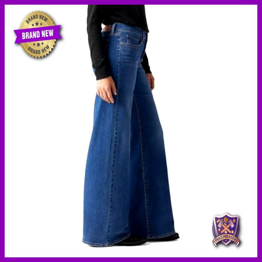 Wide Leg Shaping Jeans with Built-In Support Panel, Mid Rise - Picture 3 of 4